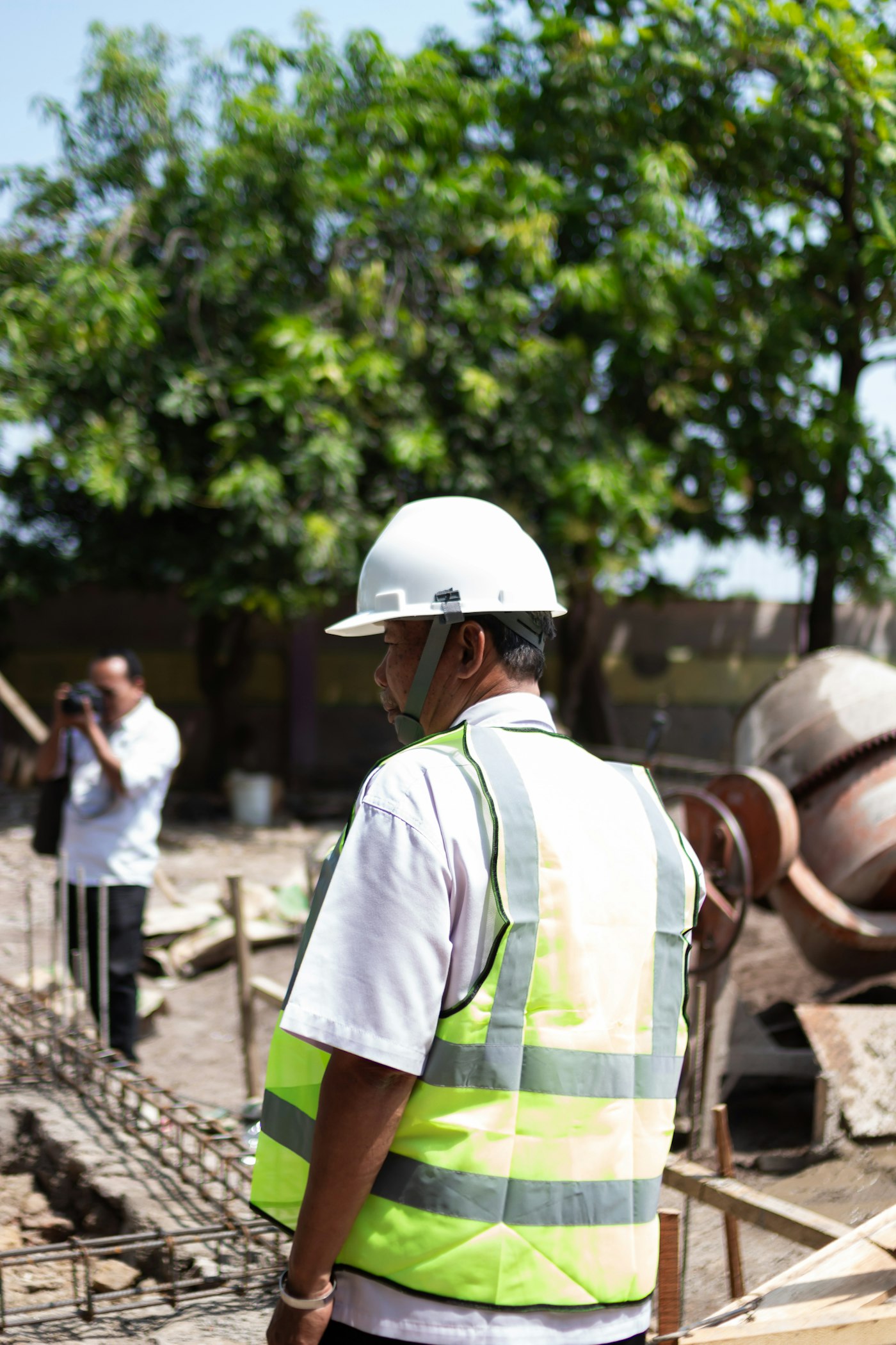 Civil engineer at a construction site